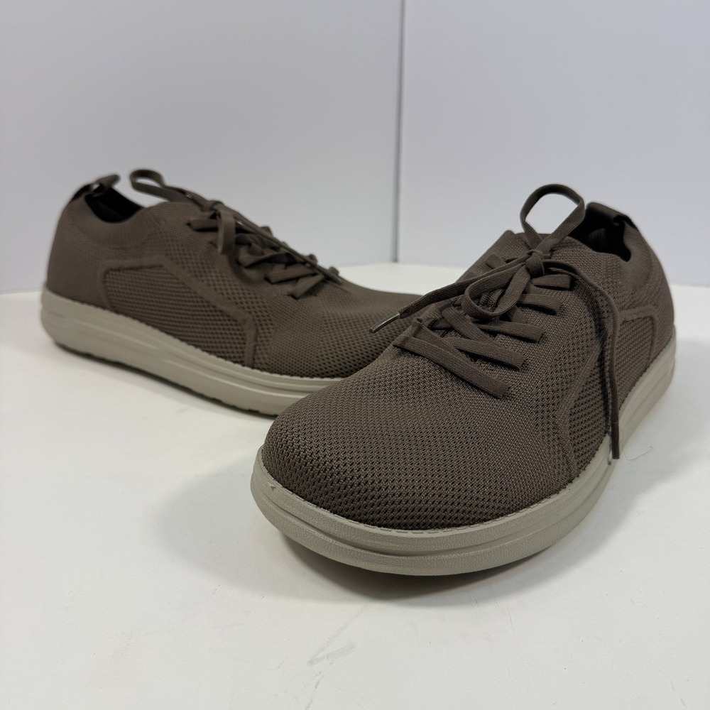 Itazero Men's Knit Sneakers Casual Comfort Shoes Khaki Brown Size 10W‎